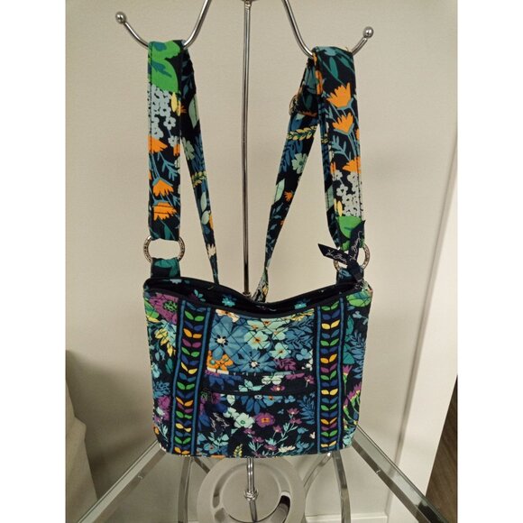 Vera Bradley Women's Retired Midnight Blue Crossbody Hipster Floral Bag - Picture 1 of 4